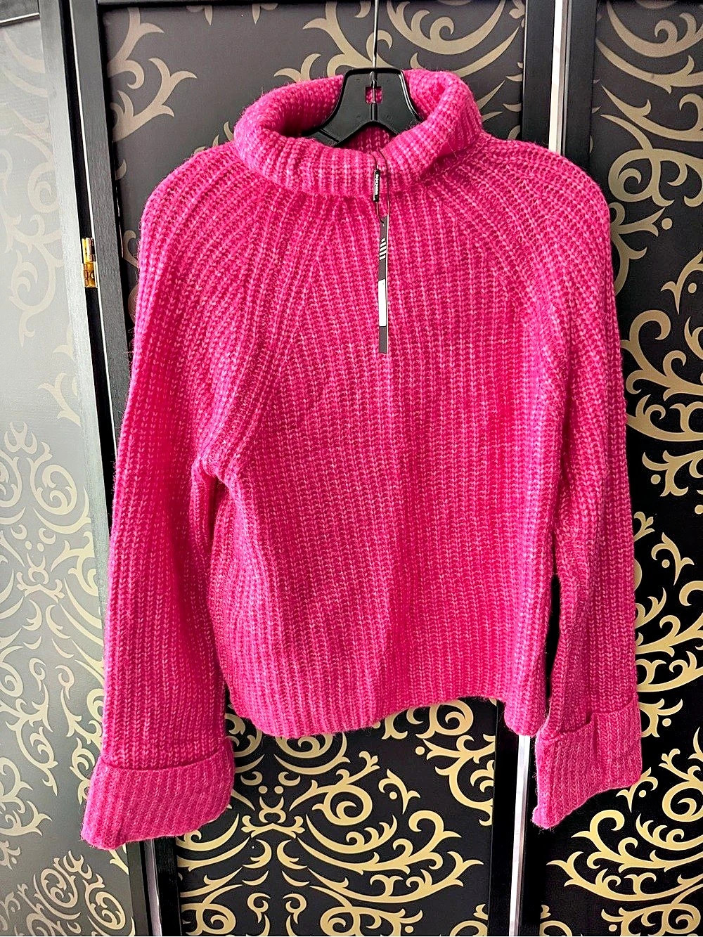 Fashion Nova Shyann Turtleneck Sweater Pink Large
